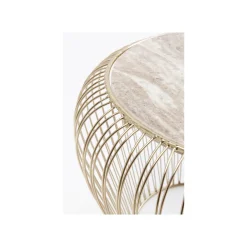 KARE Design Table D'appoint Beam Dorée Marbre Gris 43cm ^ Table D'Appoint & De Chevet