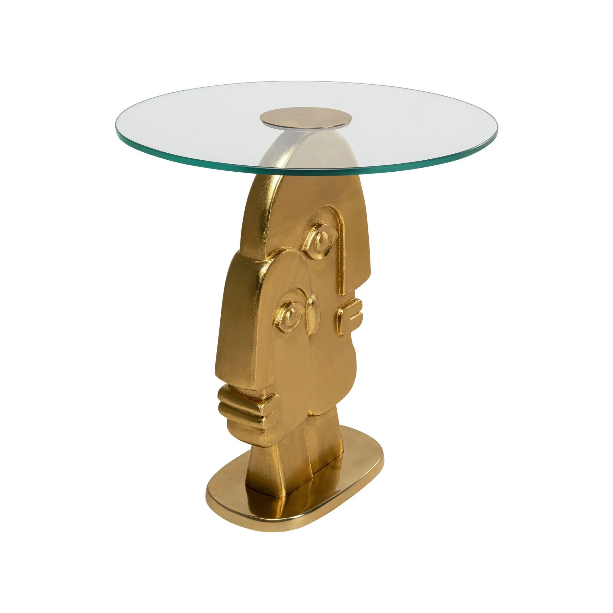 KARE Design Table D'appoint Deux Visages Dorés 55cm ^ Table D'Appoint & De Chevet