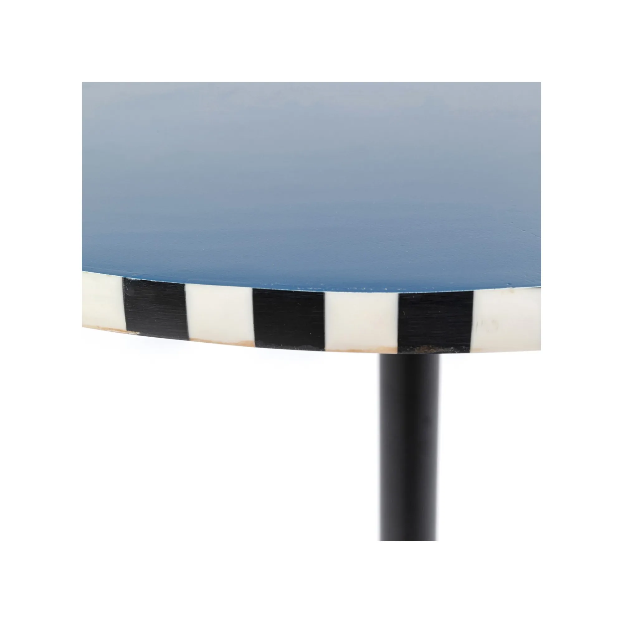 KARE Design Table D'appoint Domero Checkers 40cm Bleue ^ Table D'Appoint & De Chevet
