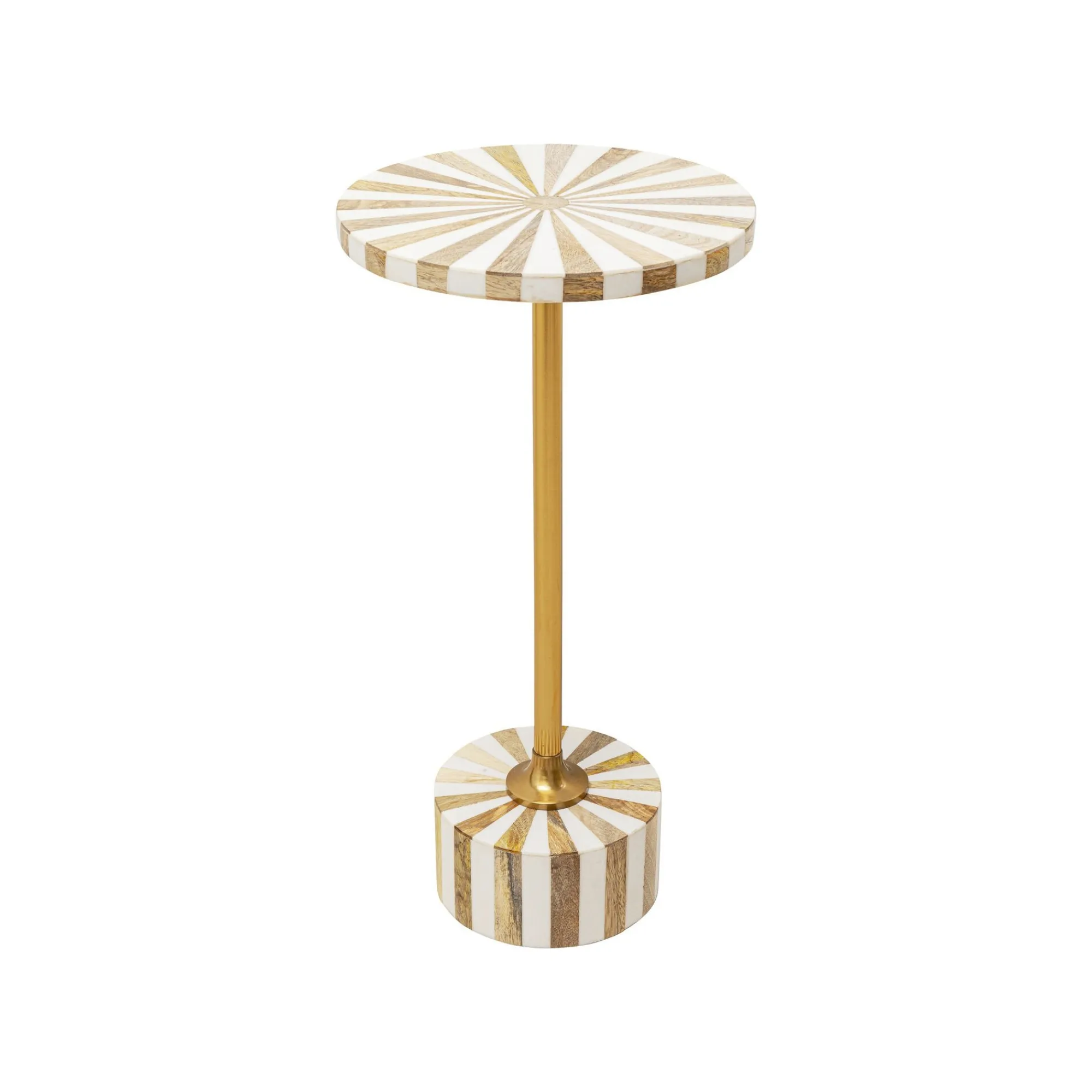 KARE Design Table D'appoint Domero Cirque 25cm Blanche Et Dorée ^ Table D'Appoint & De Chevet
