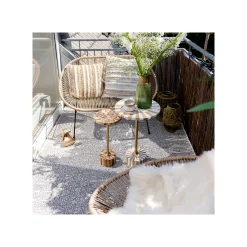 KARE Design Table D'appoint Domero Geo 25cm Marron Et Dorée ^ Table D'Appoint & De Chevet