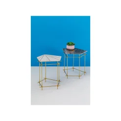 KARE Design Table D'appoint Mystic Pentagon Grise 52cm ^ Table D'Appoint & De Chevet