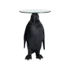 KARE Design Table D'appoint Pingouin Noir Plateau Verre ^ Table D'Appoint & De Chevet