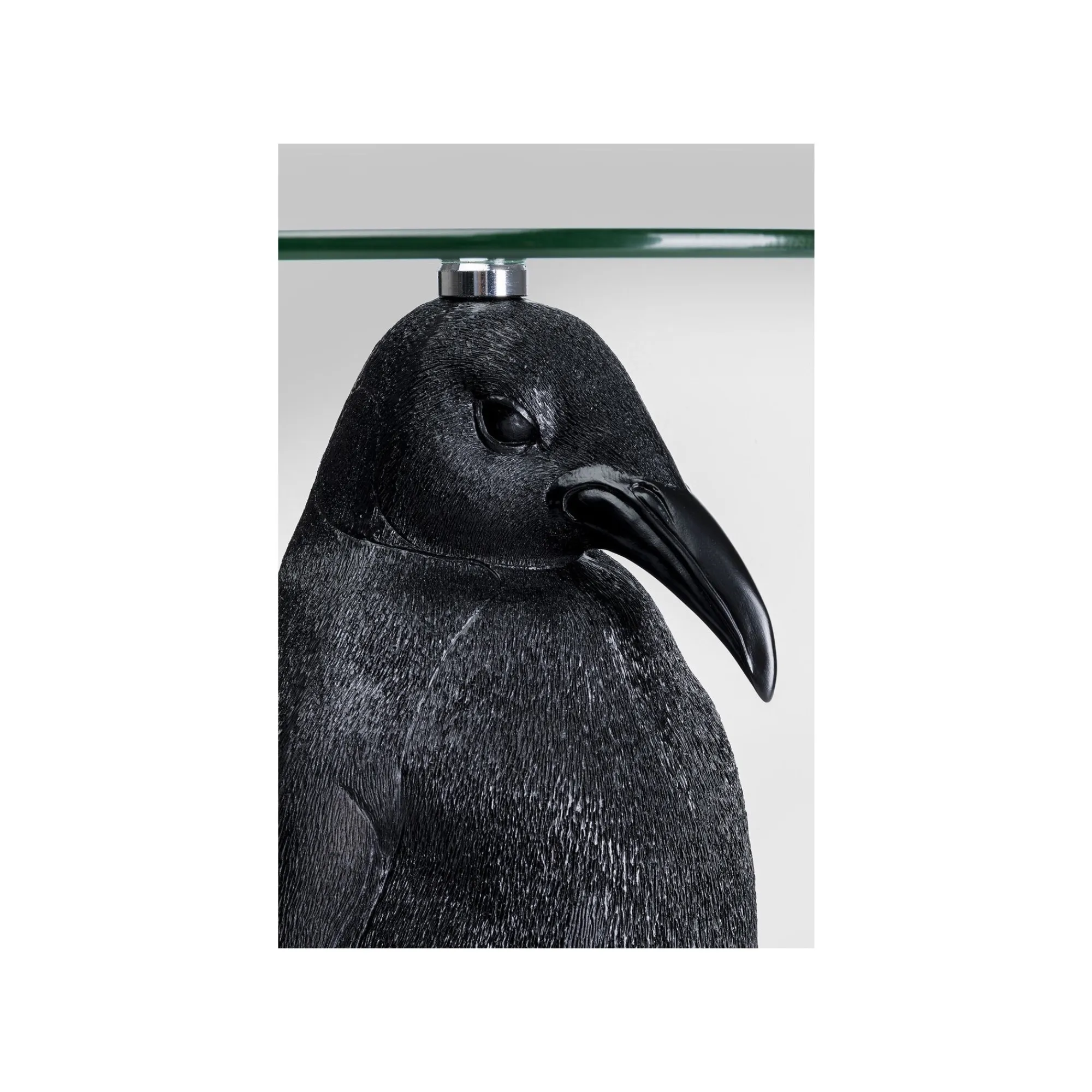 KARE Design Table D'appoint Pingouin Noir Plateau Verre ^ Table D'Appoint & De Chevet