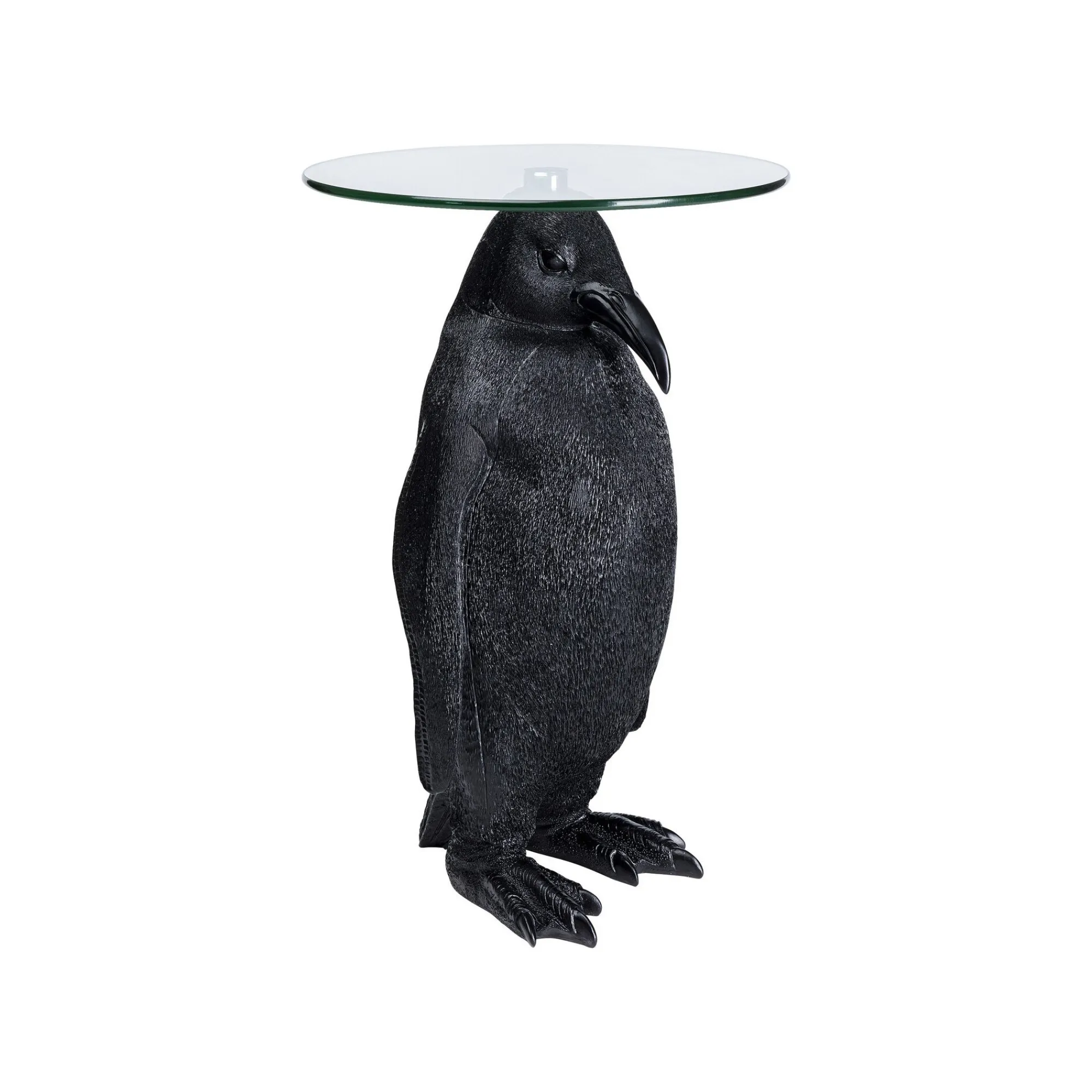 KARE Design Table D'appoint Pingouin Noir Plateau Verre ^ Table D'Appoint & De Chevet