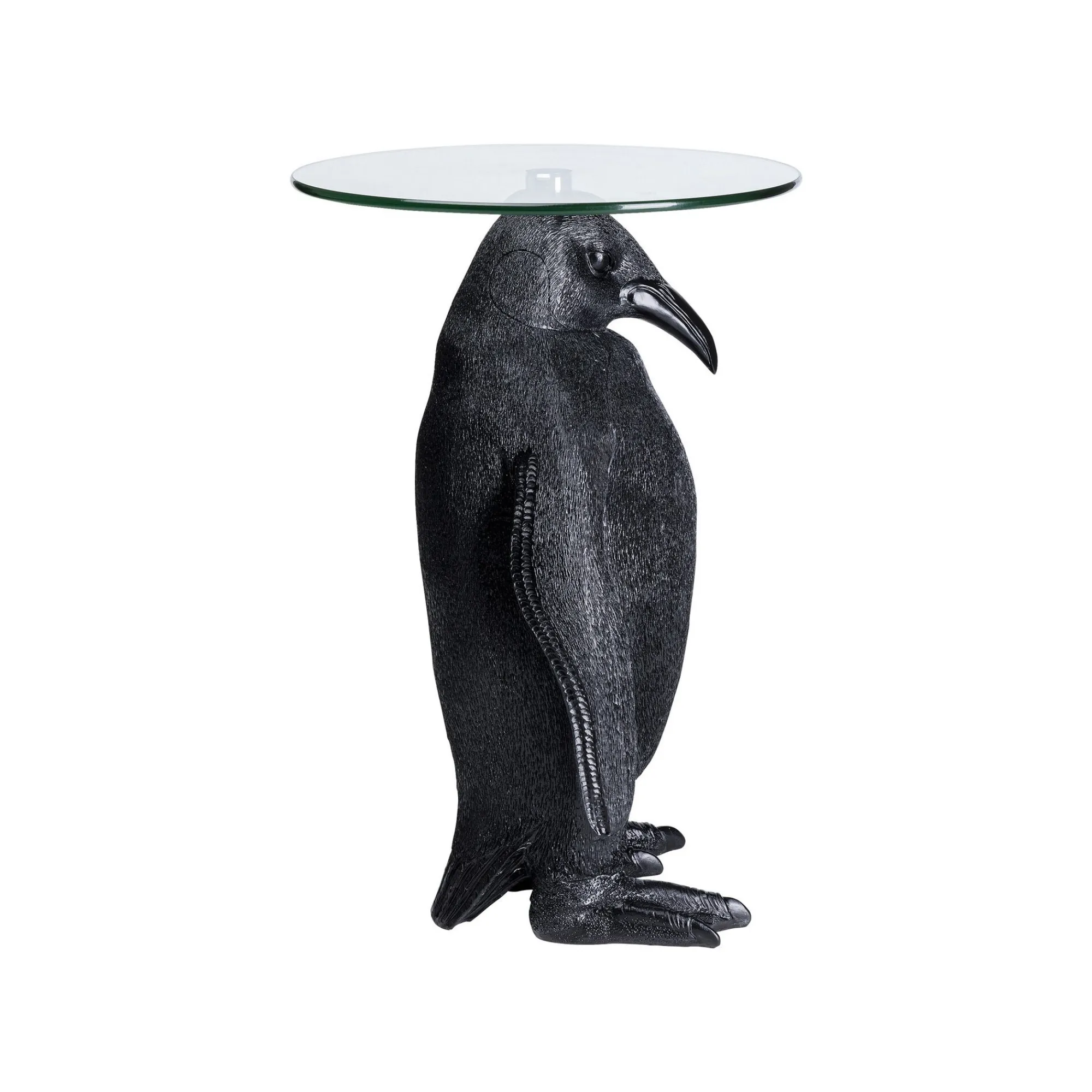 KARE Design Table D'appoint Pingouin Noir Plateau Verre ^ Table D'Appoint & De Chevet