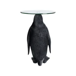 KARE Design Table D'appoint Pingouin Noir Plateau Verre ^ Table D'Appoint & De Chevet