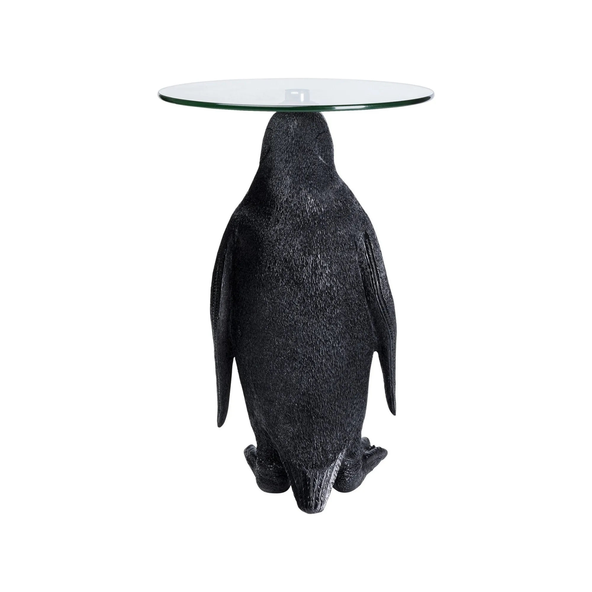 KARE Design Table D'appoint Pingouin Noir Plateau Verre ^ Table D'Appoint & De Chevet