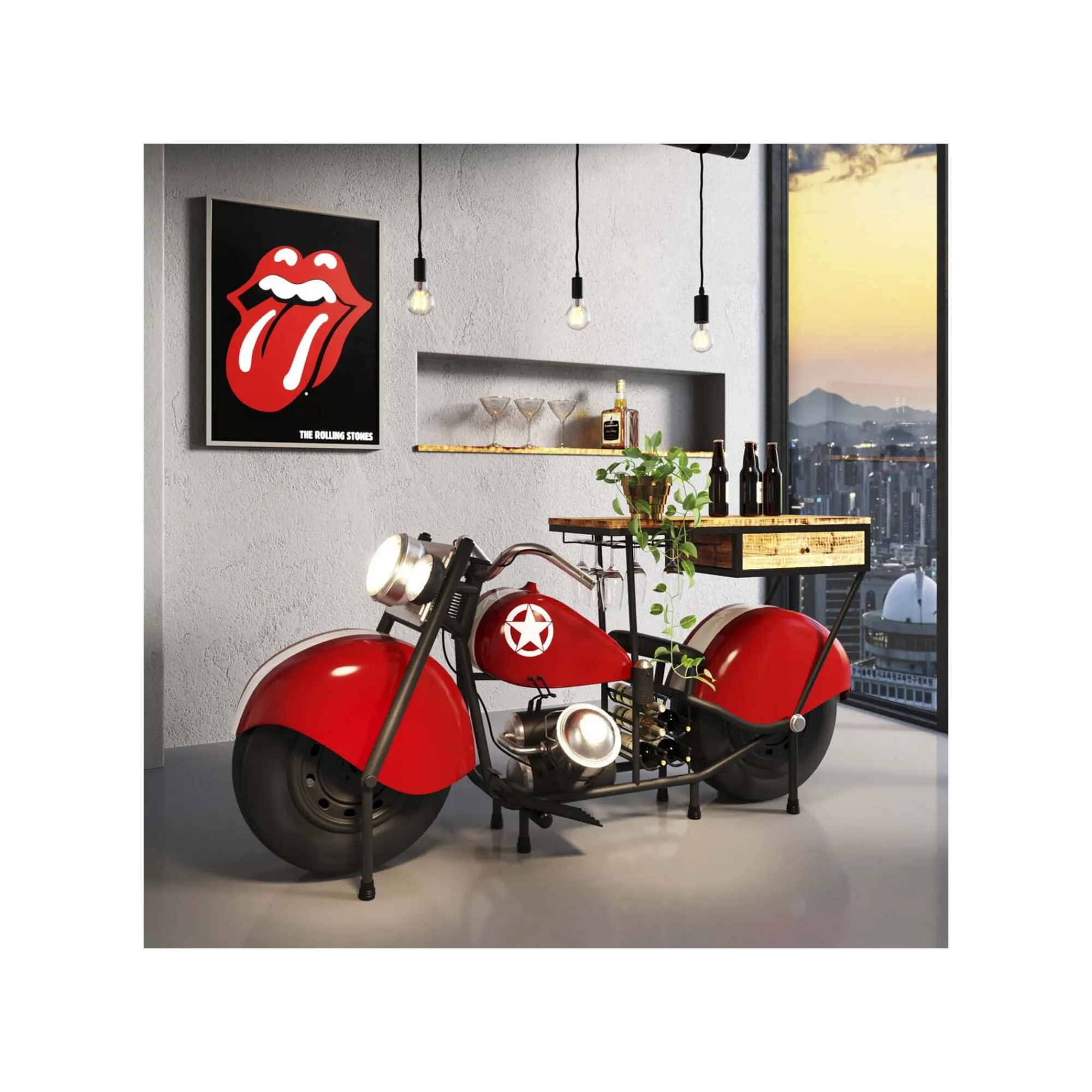 KARE Design Table De Bar Moto Rouge ^ Console|Bar & Tabouret De Bar