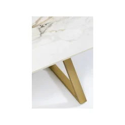 KARE Design Table Eternity Cross Blanche Et Dorée 180x90cm ^ Table