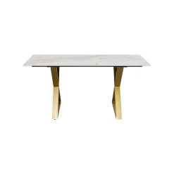 KARE Design Table Eternity Cross Blanche Et Dorée 160x80cm ^ Table