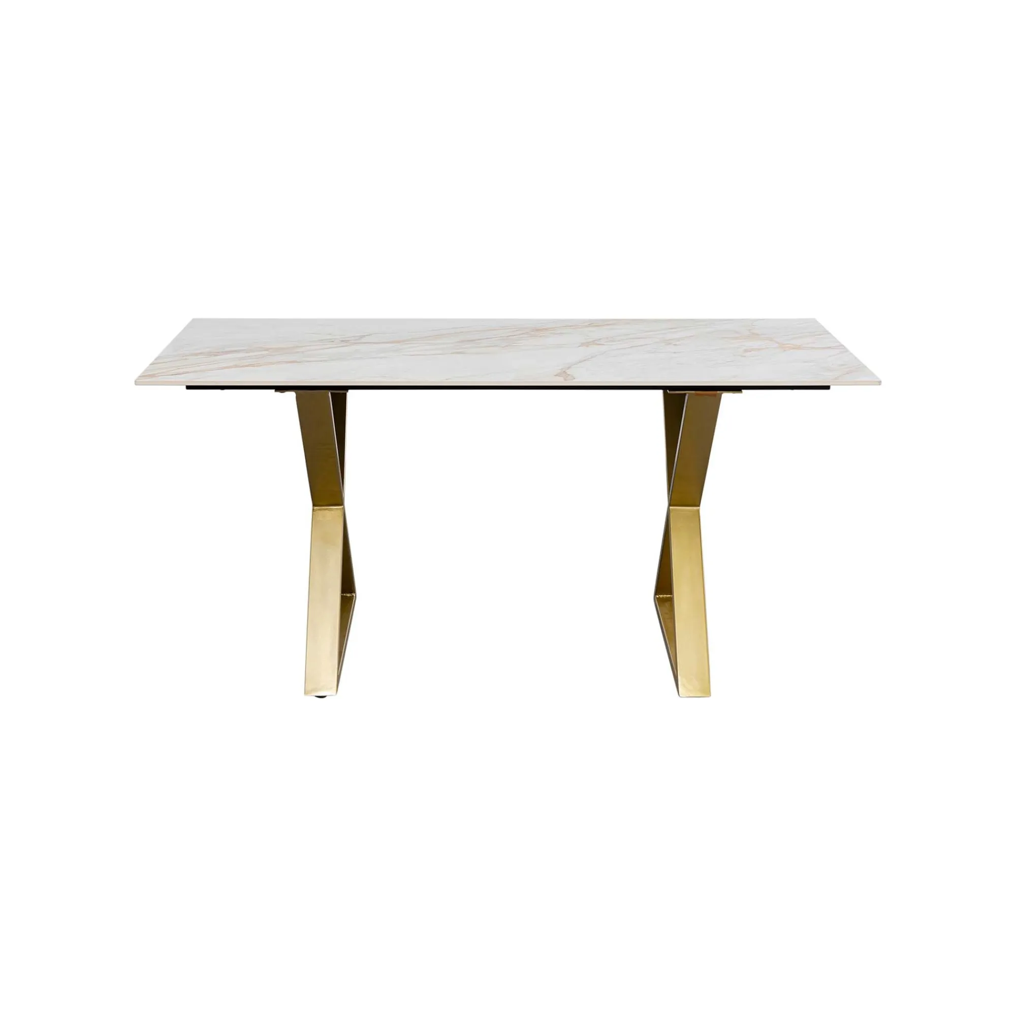 KARE Design Table Eternity Cross Blanche Et Dorée 160x80cm ^ Table