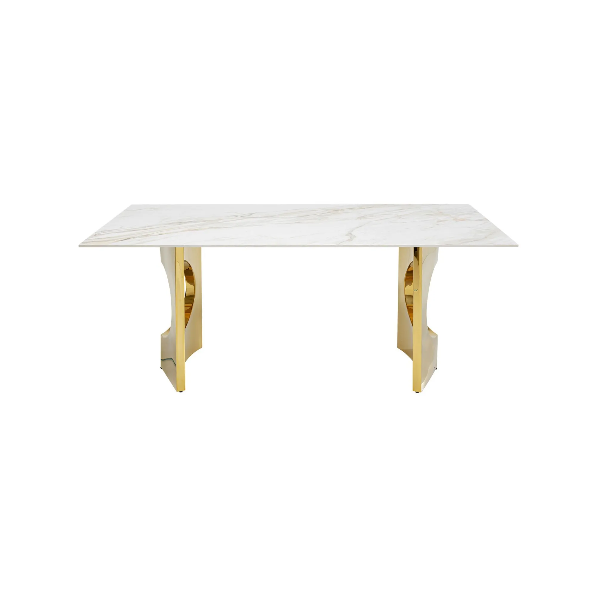 KARE Design Table Eternity Oho Blanche Et Dorée 180x90cm ^ Table