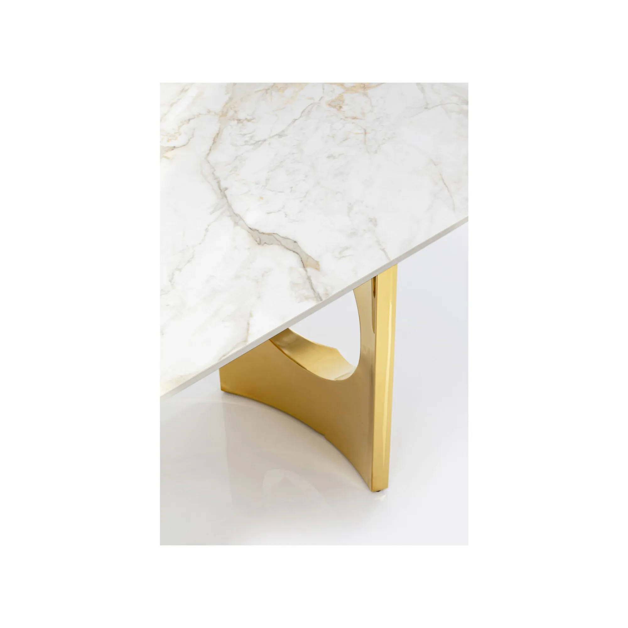 KARE Design Table Eternity Oho Blanche Et Dorée 180x90cm ^ Table