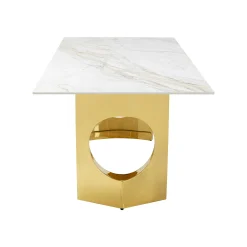 KARE Design Table Eternity Oho Blanche Et Dorée 180x90cm ^ Table