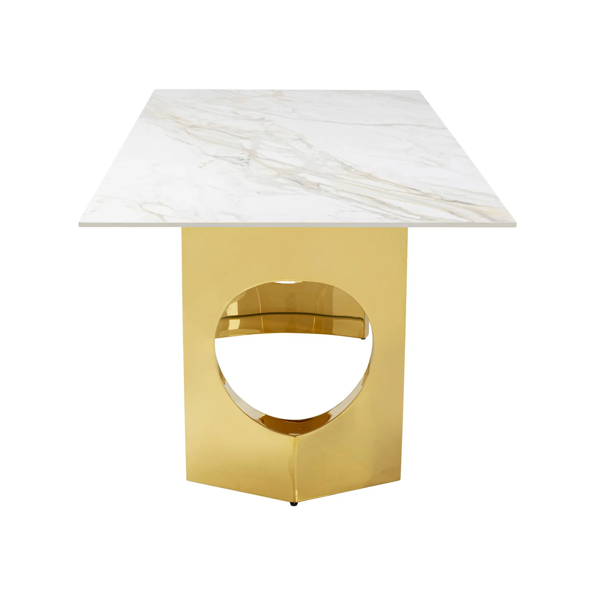 KARE Design Table Eternity Oho Blanche Et Dorée 180x90cm ^ Table