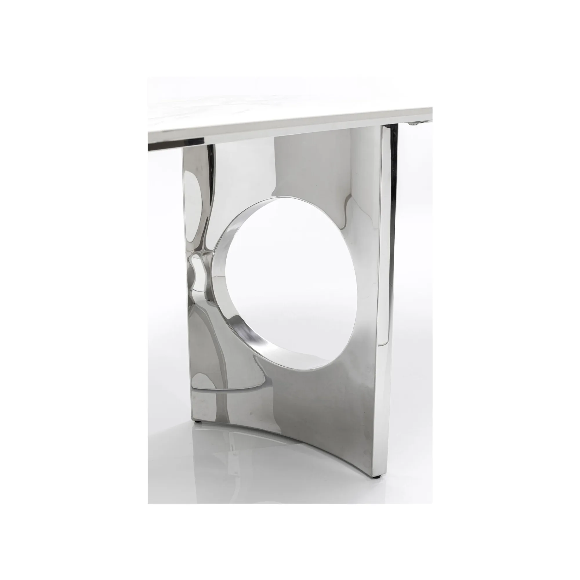 KARE Design Table Eternity Oho Blanche Et Chromée 180x90cm ^ Table