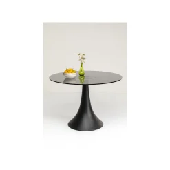 KARE Design Table Grande Possibilita 110cm Noire Et Verre Fumé ^ Table