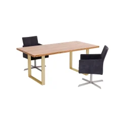 KARE Design Table Jackie Chêne Laiton 160x80cm ^ Table