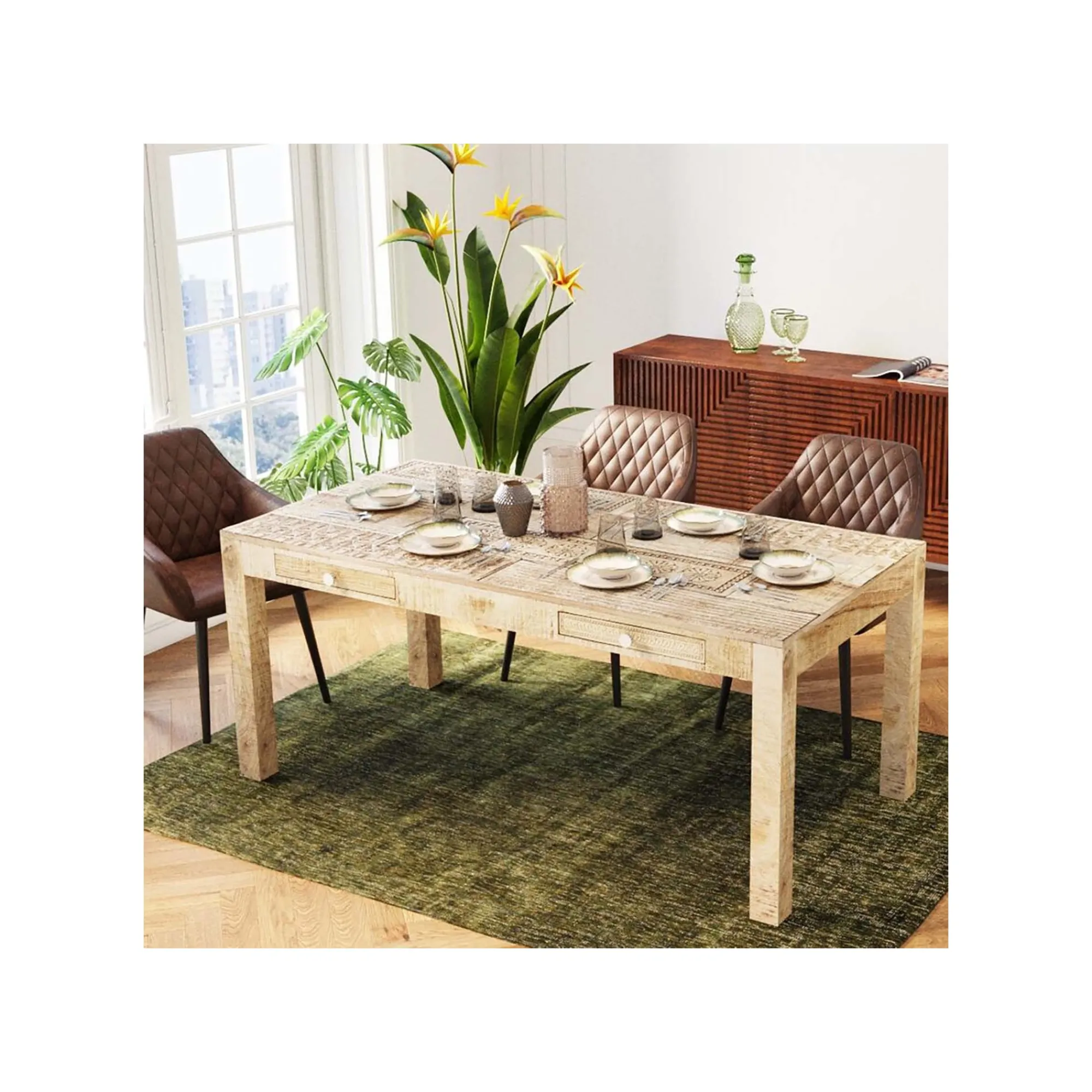 KARE Design Table Puro 2 Tiroirs 180x90cm ^ Table