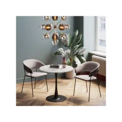 KARE Design Table Schickeria 80cm Effet Marbre Blanc Et Noire ^ Table