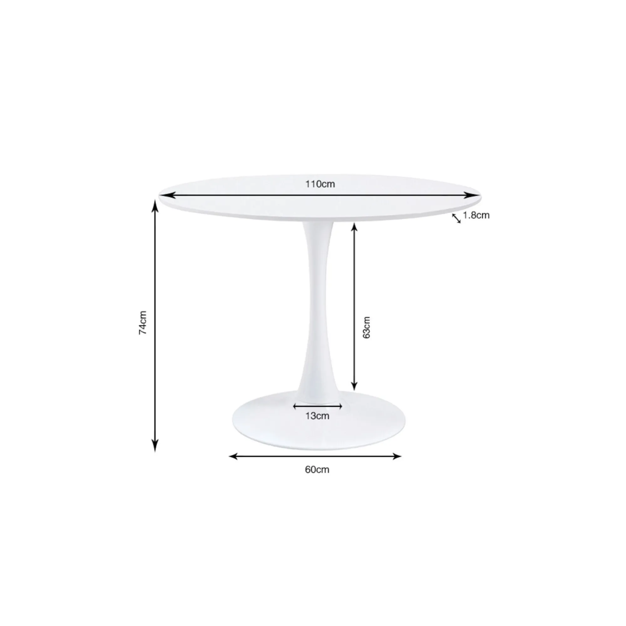 KARE Design Table Schickeria 110cm Effet Marbre Noir ^ Table
