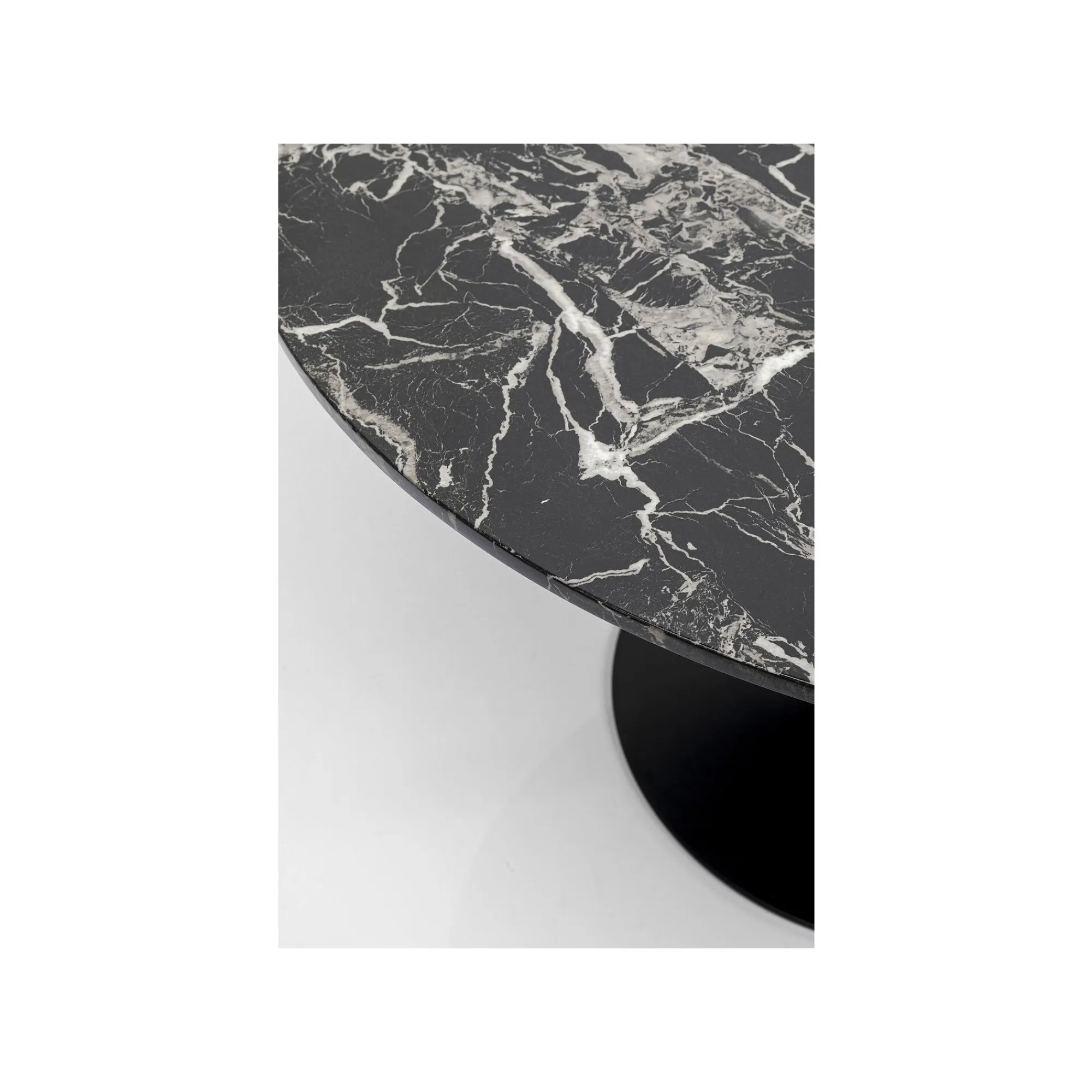 KARE Design Table Schickeria 110cm Effet Marbre Noir ^ Table