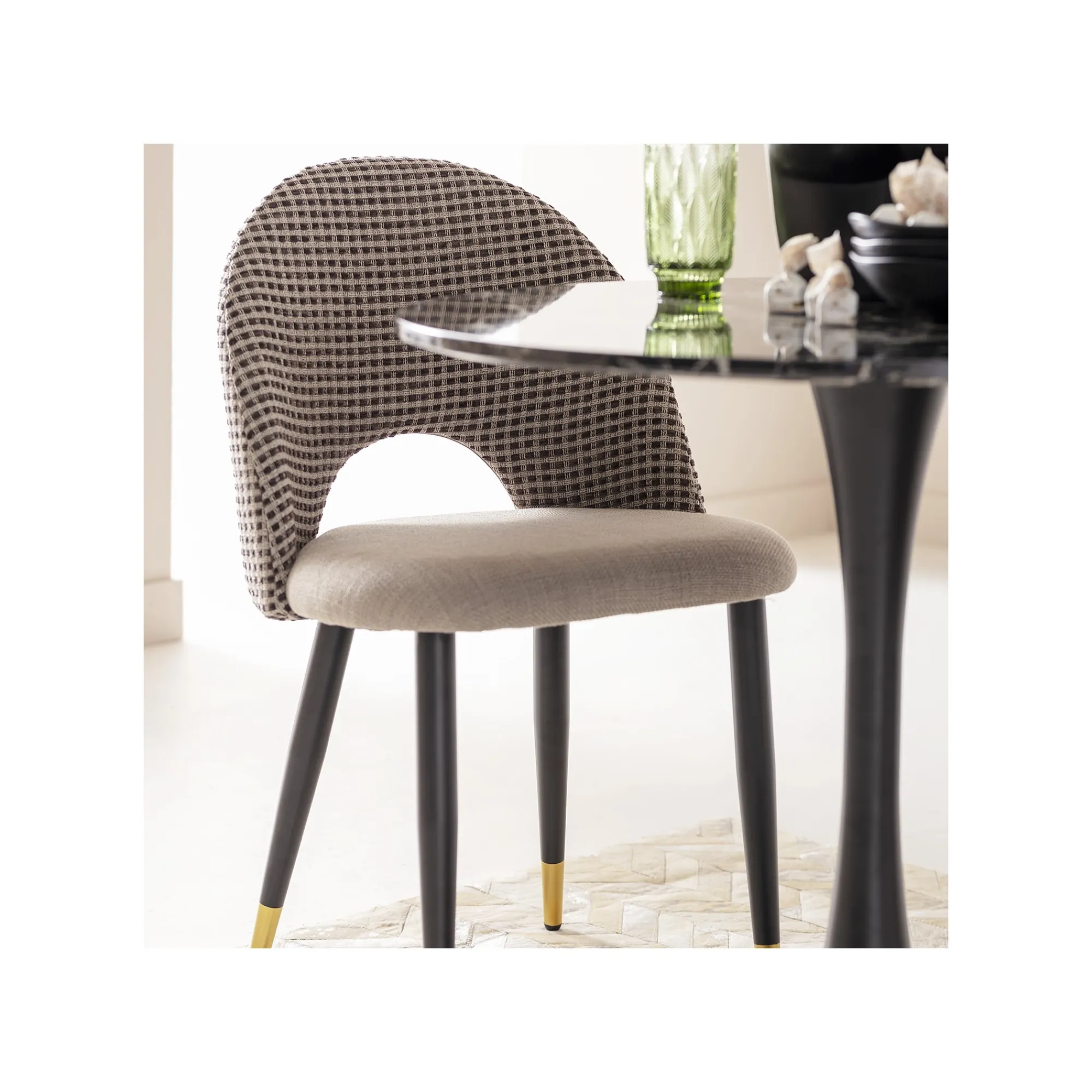 KARE Design Table Schickeria 80cm Effet Marbre Noir ^ Table