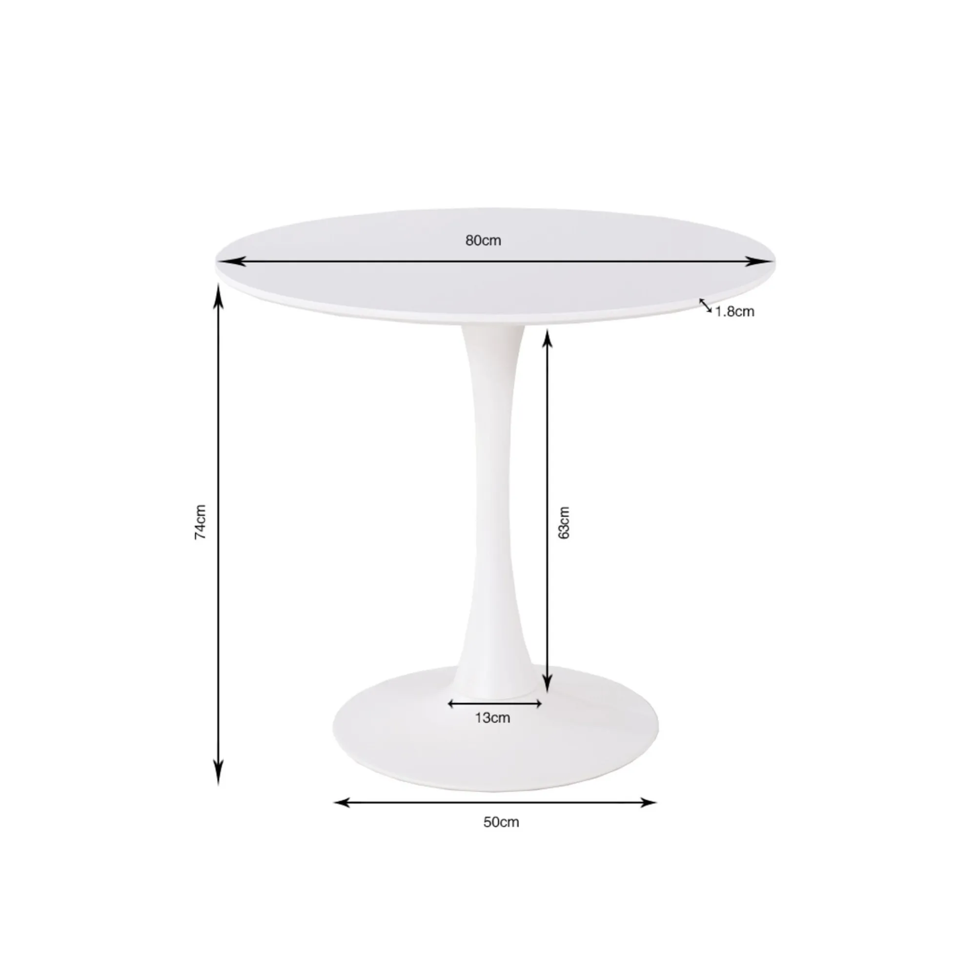 KARE Design Table Schickeria 80cm Effet Marbre Noir ^ Table