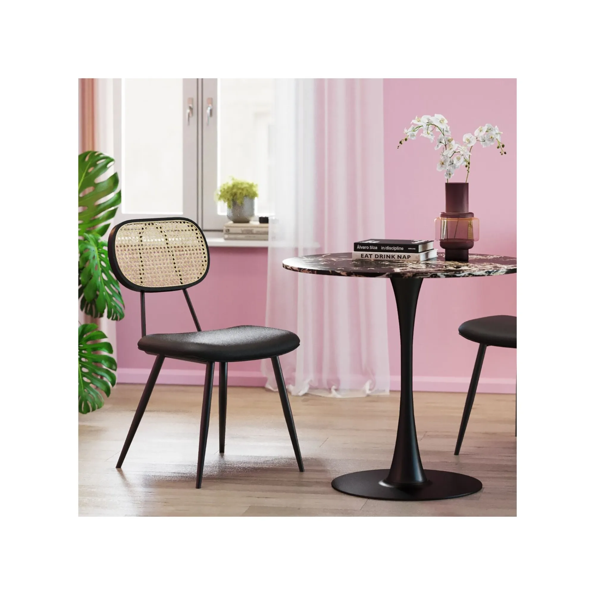 KARE Design Table Schickeria 80cm Effet Marbre Noir ^ Table