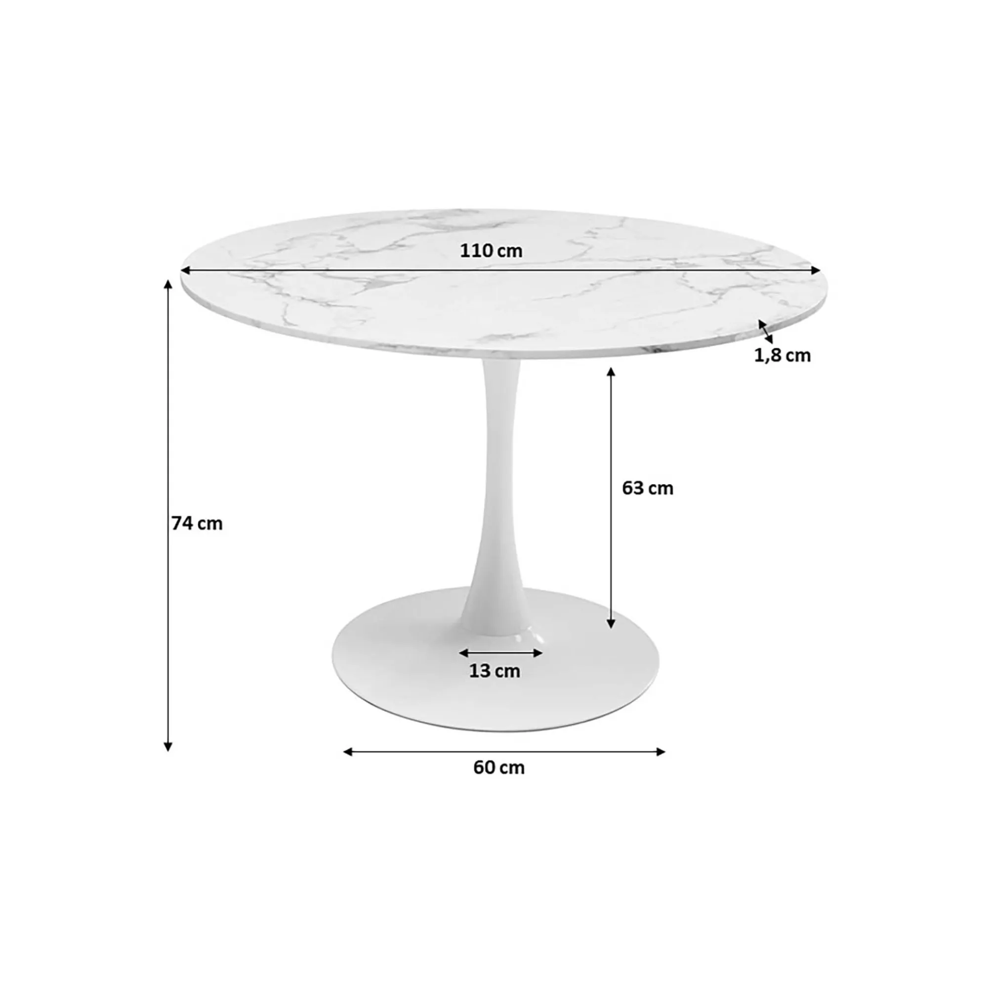 KARE Design Table Veneto Crème 110cm ^ Table