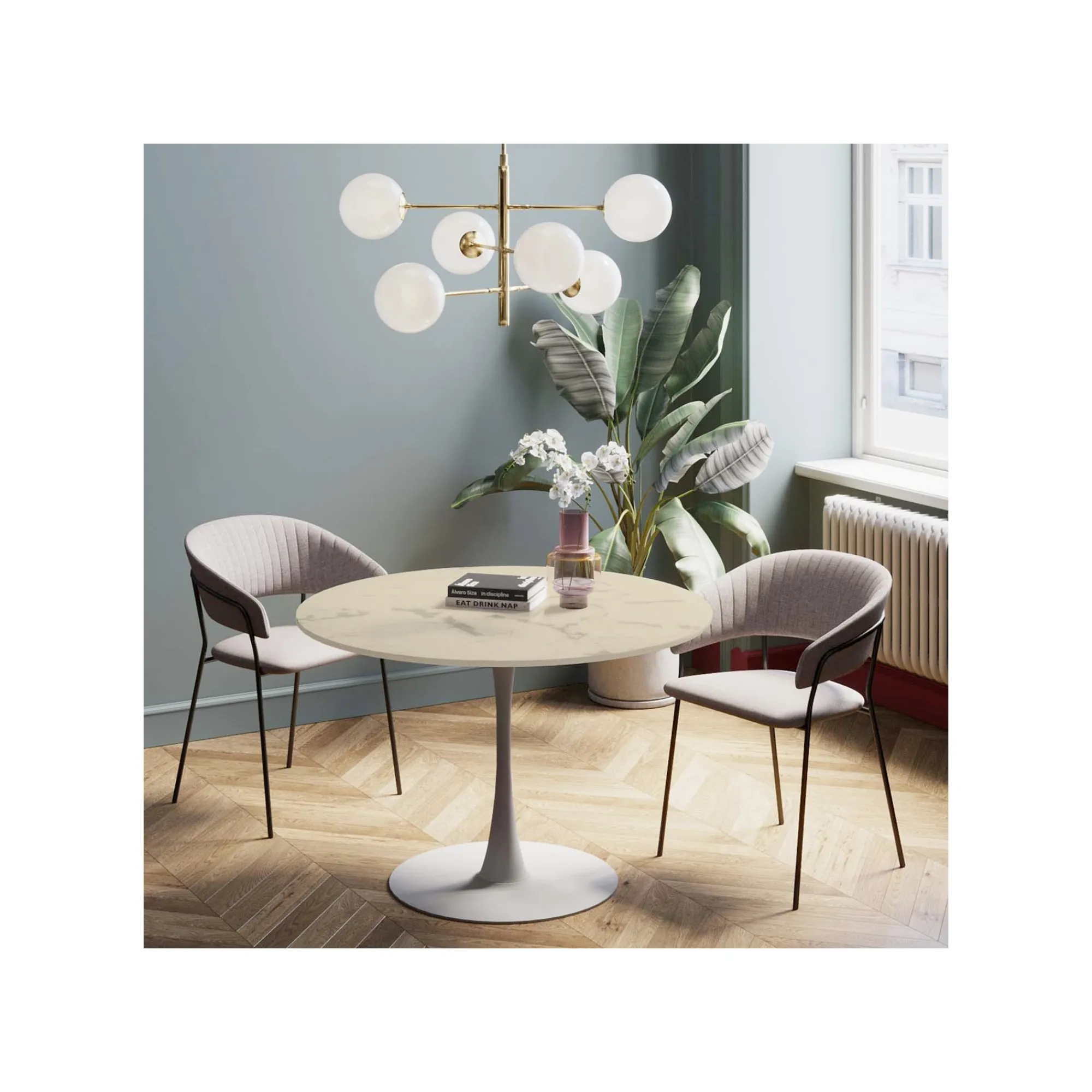 KARE Design Table Veneto Crème 110cm ^ Table
