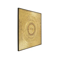 KARE Design Tableau Art Geometric Circle Doré 120x120cm ^ Tableau