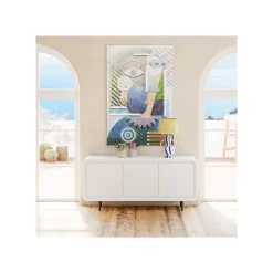 KARE Design Tableau Buste Géométrique Bleu 100x150cm ^ Tableau
