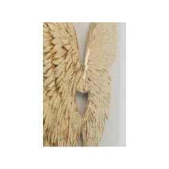 KARE Design Tableau 3D Ailes Blanches Et Dorées 120x120cm ^ Tableau