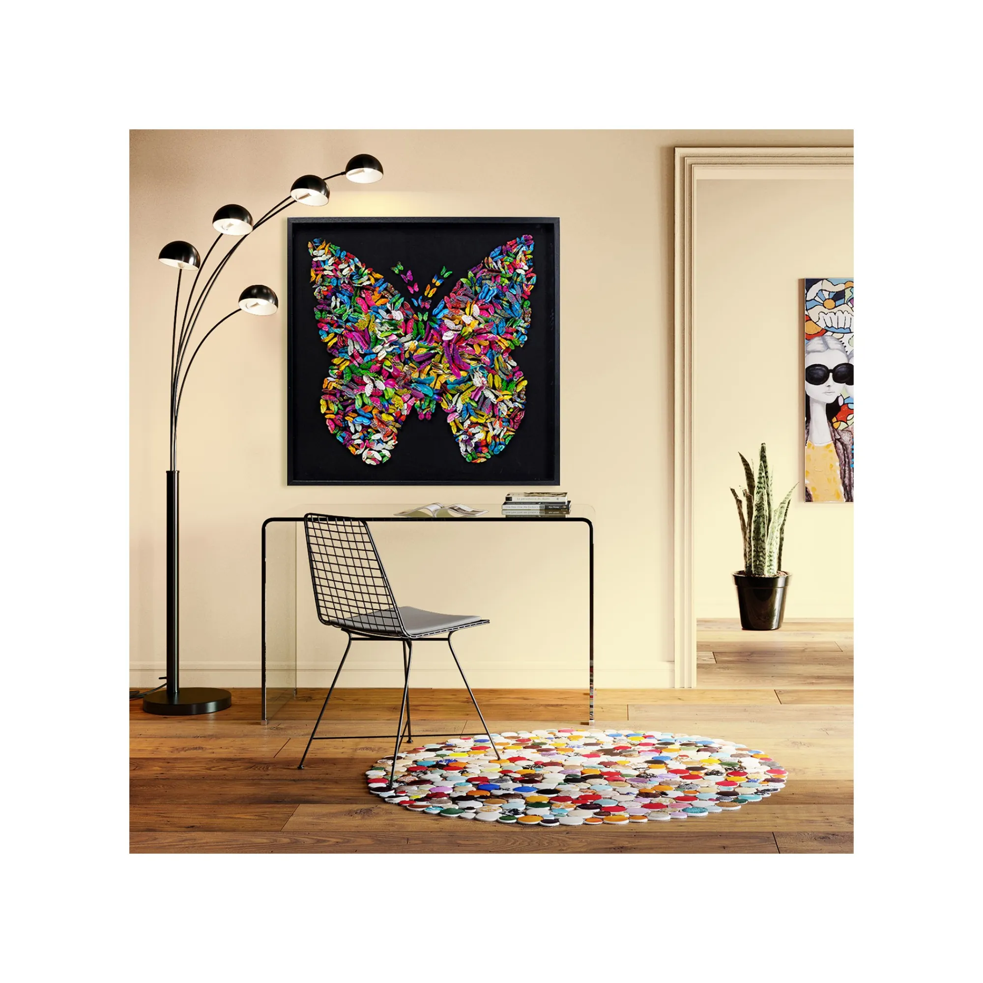 KARE Design Tableau 3D Papillons 120x120cm ^ Tableau