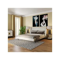 KARE Design Tableau En Verre Femme Fleurs Roses 80x120cm ^ Tableau