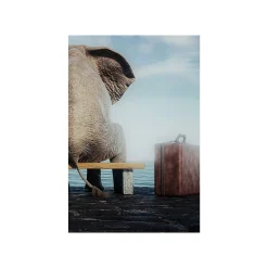 KARE Design Tableau En Verre éléphant Valise 60x40cm ^ Tableau