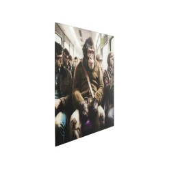 KARE Design Tableau En Verre Singe Métro 60x60cm ^ Tableau