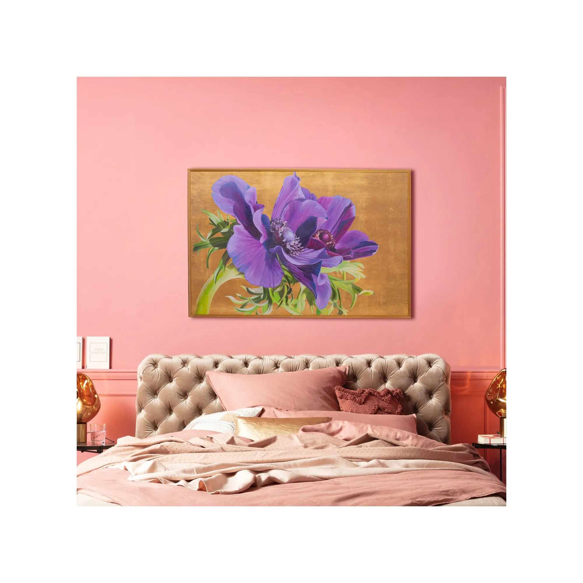 KARE Design Tableau Fleurs Violettes 150x100cm ^ Tableau