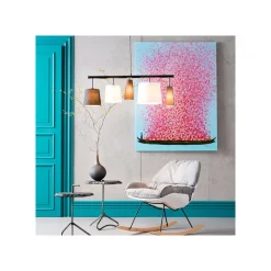KARE Design Tableau Touched Fleurs Pirogue Bleu Et Rose 120x160cm ^ Tableau