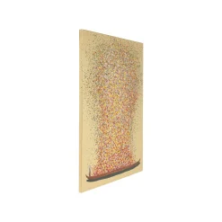 KARE Design Tableau Touched Fleurs Pirogue Doré 80x100cm ^ Tableau