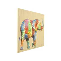 KARE Design Tableau Touched éléphant Fleurs 120x90cm ^ Tableau