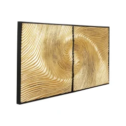 KARE Design Tableaux Wave Dorés Set De 2 ^ Tableau
