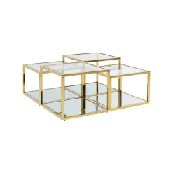 KARE Design Tables Basses Orion Set De 4 Dorées ^ Table Basse