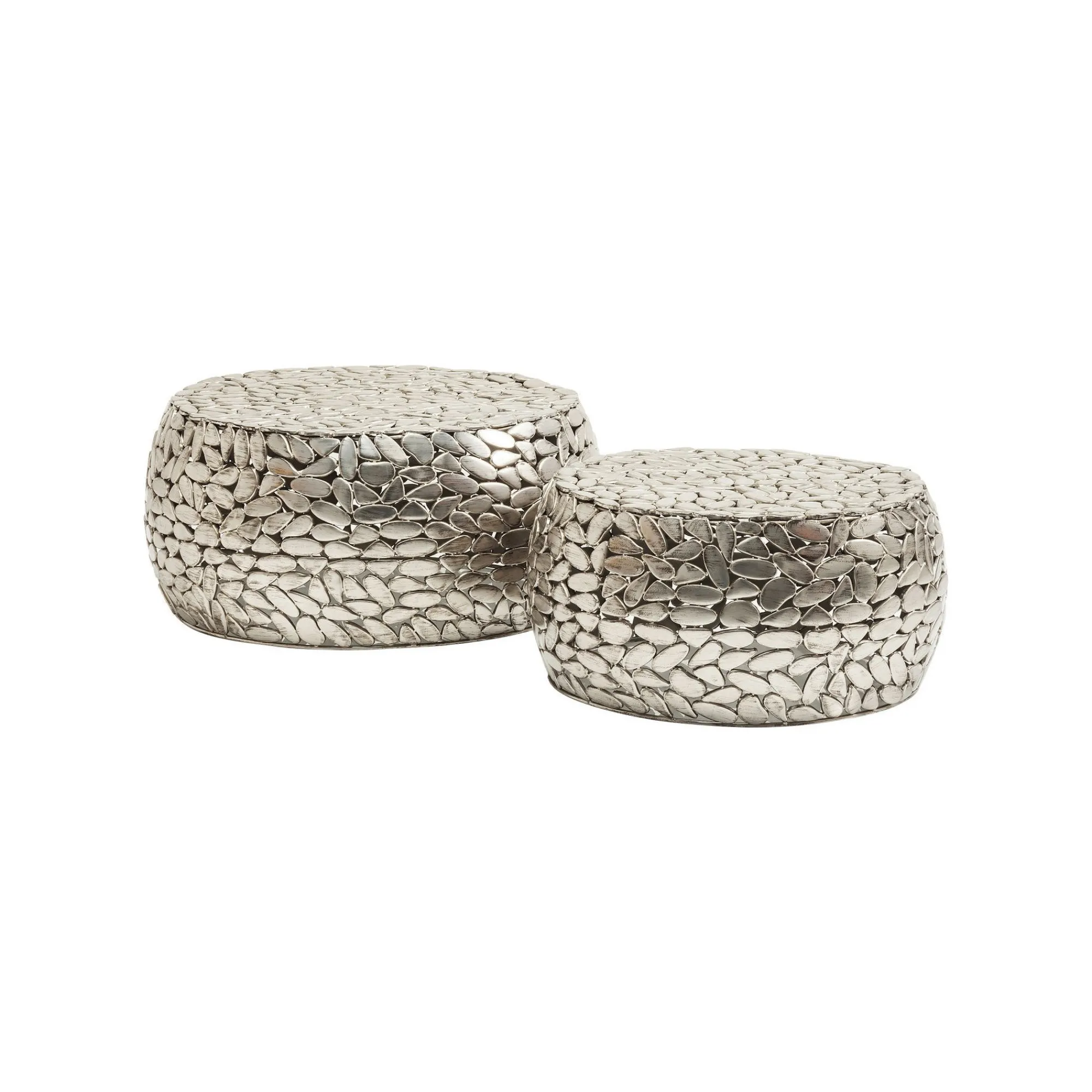 KARE Design Tables Basses Pebbles Deluxe Set De 2 Argent ^ Table Basse