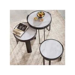 KARE Design Tables Basses Perelli Noires Set De 3 ^ Table Basse