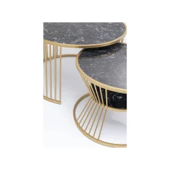KARE Design Tables Basses Roma Set De 2 Noires Et Dorées ^ Table Basse