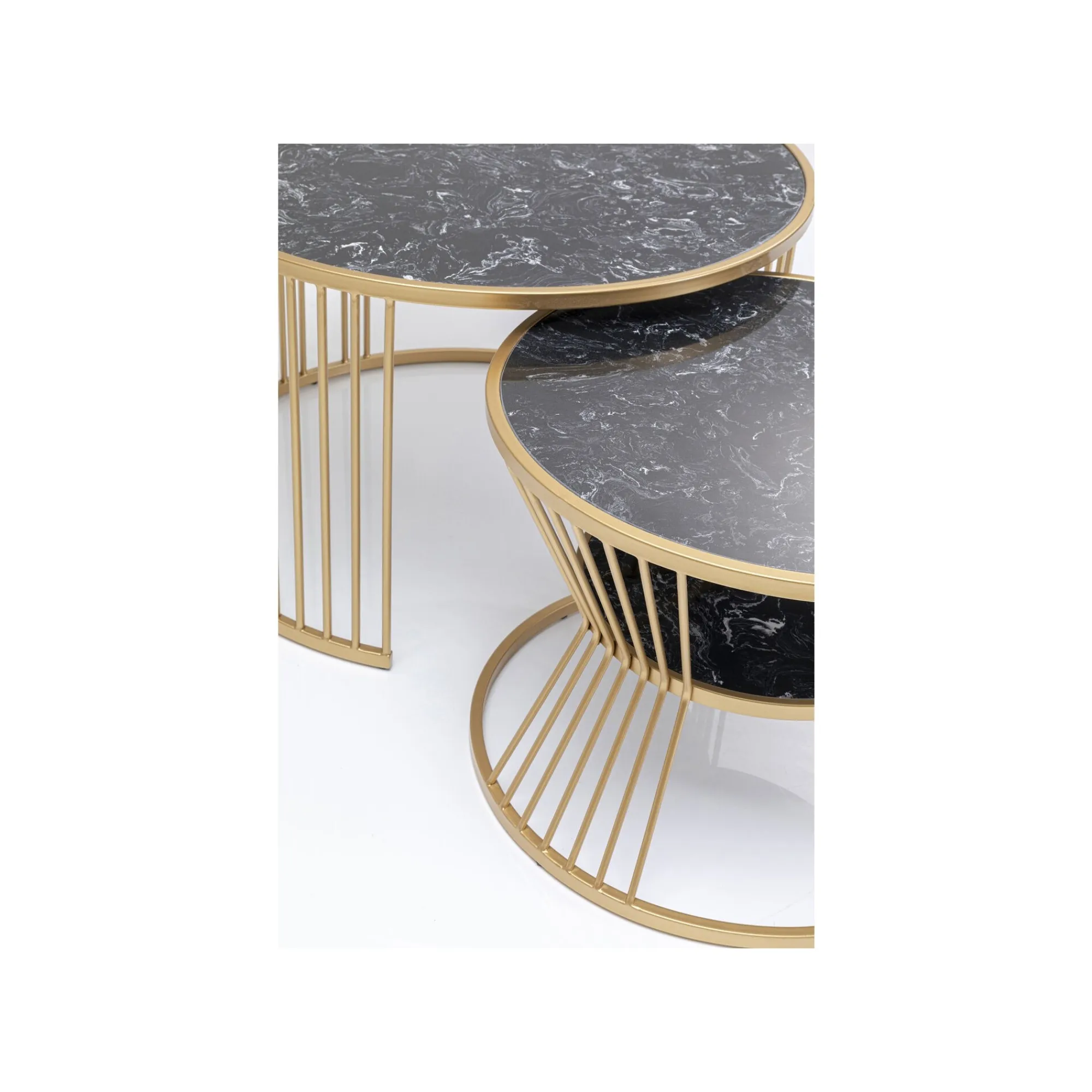 KARE Design Tables Basses Roma Set De 2 Noires Et Dorées ^ Table Basse