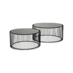 KARE Design Tables Basses Rondes Wire Set De 2 Noires ^ Table Basse